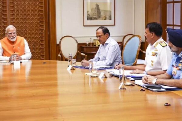 Highlvel assembly at PM Modi’s residence … Protection Minister Rajnath Singh, all three military chief, CDS Chauhan and NSA Doval had been current